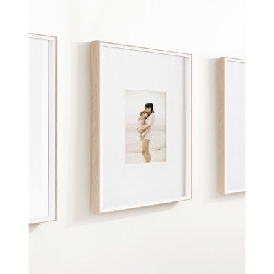 Classic White and Natural 16x20 Tabletop and Wall Photo Frame Set
