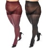 Memoi Women's 2 Pair Pack Heather/Solid Control Top Tights - 4 of 4