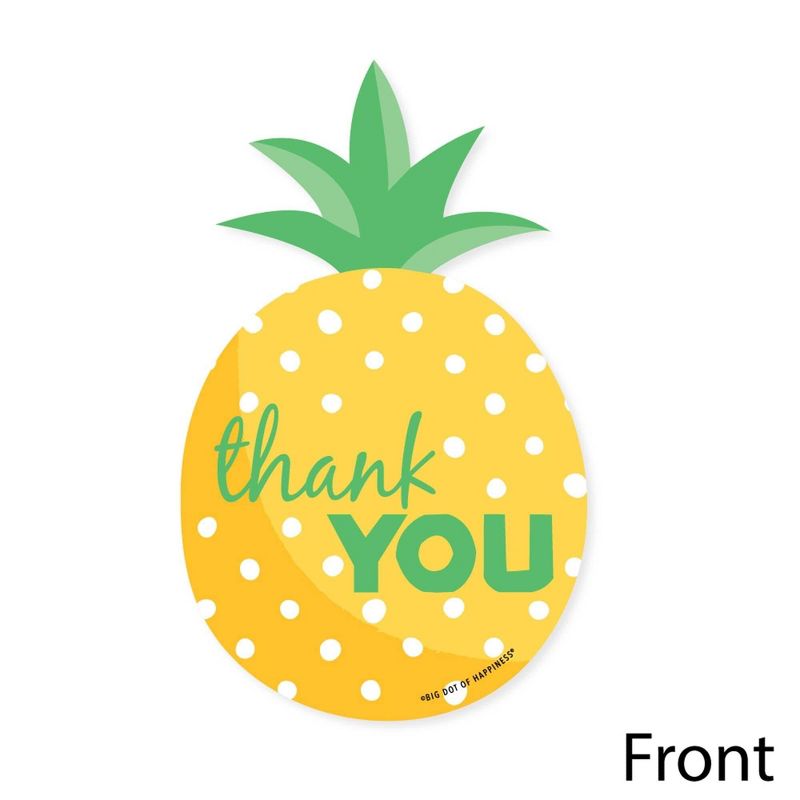 Big Dot of Happiness Tropical Pineapple - Shaped Thank You Cards - Summer Party Thank You Note Cards with Envelopes - Set of 12, 3 of 8