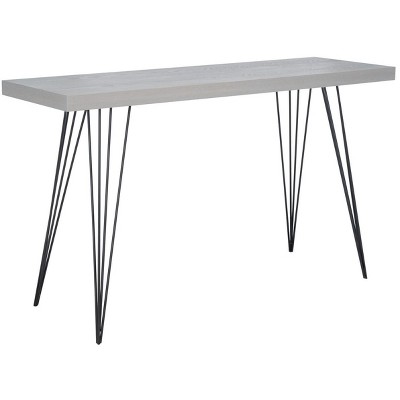 Gray and Black Rectangular Wood and Metal Console Table