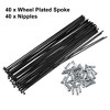 Unique Bargains Bicycle Steel Spokes 14G Bike Spoke with Nipples Black 40 Pcs - 4 of 4
