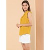 INSPIRE CHIC Women's Ruffled Curved Hem Business Office Vintage Sleeveless Blouse - 4 of 4