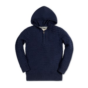 Hope & Henry Boys'  Long Sleeve Hooded Half Zip Sweater, Infant - 1 of 4
