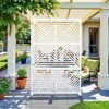 Pexfix 72 x 47 Inch Metal Privacy Screen Freestanding Outdoor Divider Panel For Patio Deck Balcony Heavy Duty Base Weatherproof White Mountain Shape - 2 of 4