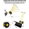 Heavy-Duty Steel Snow Pusher with Wheels, Adjustable Blade & Height Handle, Back-Saving Driveway Snow Plow for Efficient Removal - 3 of 4