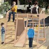 DSVIMOY Indoor Playground, 7-in-1 Jungle Gym Playset for Kids 2-6yrs with Slide, Climbing Wall, Swing, Natural Wood, 55.1"*53.15"*47.24" - 2 of 4