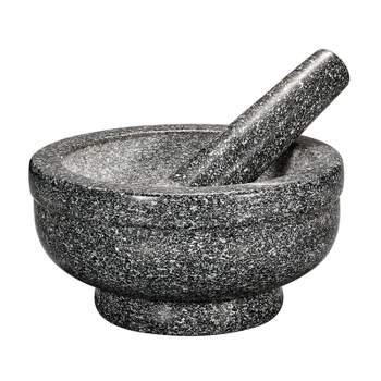 Granite Mortar and Pestle Set Solid Stone Grinder Bowl 4.7 For Guacamole  Herbs