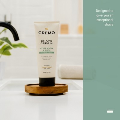 Cremo Silver Water and Birch Shave Cream - 6 fl oz: For Normal & Dry Skin, Face & Whole Body, 1-Pack