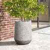 LuxenHome 16" H Concrete Tall Planter Large Outdoor Indoor Plant Pot with Drainage Hole and Plug Rustic Distressed Round Tapered Flower Pot Gray - 2 of 4
