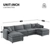 Chenille Modular Sectional Sofa with Deep and Wide Seat in , L Shaped Cloud Couch Set with Double Cushions, 4 Seat Sofa with Movable Ottoman - 3 of 4
