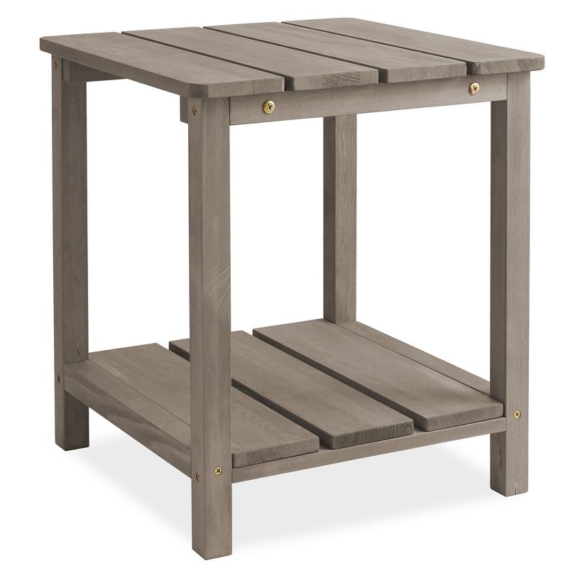 Casafield Adirondack Side Table, Cedar Wood Outdoor End Table with Shelf for Patio, Deck, Lawn, and Garden, 1 of 8