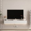 GlasFlength TV Stands and Consoles Floating TV Stand Wall Mounted Modern TV Stand Floating TV Cabinet for Living Room, White, 74.8"*17.52"*5.51" - 2 of 4