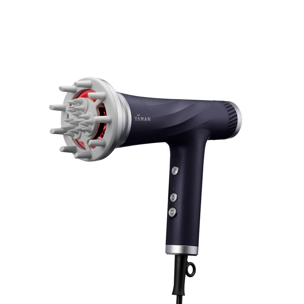 Photos - Hair Dryer YA-MAN Spa Styler Blow Dry + Scalp Massage  - Navy Blue - 1200 Watt: 9 Ft Cord, 3 Heat Settings, Metal Material