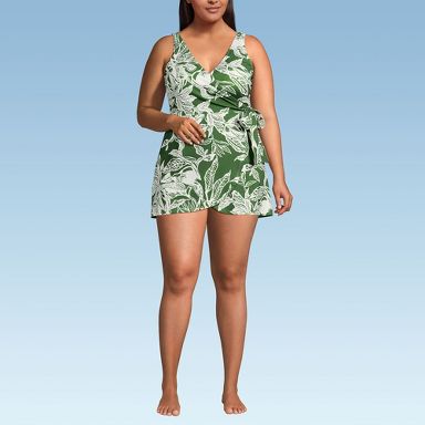 lands end side tie mini swim dress Women's Side Tie Mini Swim Dress Swimsuit