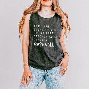 Simply Sage Market Women's Baseball Words Garment Dyed Heavy Weight Tank - 1 of 2
