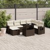 vidaXL 8 Piece Patio Sofa Set with Cushions Brown and Cream Poly Rattan - 2 of 4