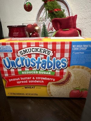 Smucker's Uncrustables | Bulk Size, 72 Count (2.6 oz Each) | Peanut Butter  and Strawberry Jam Sandwich on Wheat Bread - Whole Grain, Individually