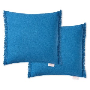TOWN & COUNTRY EVERYDAY Rio Solid Fringe Indoor Outdoor Decorative Pillow, 2-Pack Set - 1 of 4