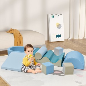 8 Pieces Climb Crawl Activity Play Set For Toddler Indoor Foam Shape Climbing Toys Gym Equipment For Boys Girls - 1 of 4