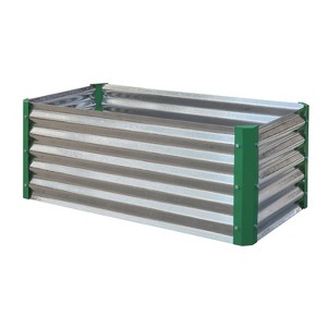 Miracle-Gro 4pc Rectangular Galvanized Steel Outdoor Garden Bed Silver 20"x40" - 1 of 4