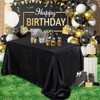 Wikineon Black Satin Tablecloth: Banquet Party Tablecloth Rectangle Table Overlays for Holiday Wedding Baby Shower Ceremony 57x120inch - 4 of 4