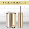 Evideco French Home Goods Brushed Gold Bathroom Set – 0.8 Gal Trash Can and Toilet Bowl Brush - 4 of 4