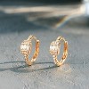 Cubic Zirconia Huggie Earrings 14k Gold Plated Tiny Earrings Small Huggie Hoop Earrings Simple Lightweight Hoops Gift for Women - 4 of 4