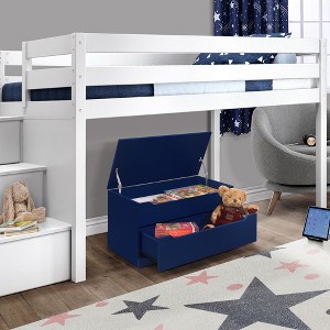 Kings Brand Furniture  Chelsea Storage Bench Box Storage Chest with Drawer for Living Room, Bedroom - 1 of 4