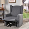 Modern Swivel Rocker Recliner Chair, Upholstered Glider Rocker Recliner With Wingback, Manual Glider Reclining Sofa Chair For Nursery Living Room - 2 of 4