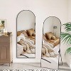 Black 63x20 inch metal arch stand full length mirror. - 3 of 4