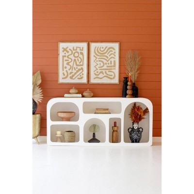 White Wood Cubbie Console Table 30" Tall by Kalalou