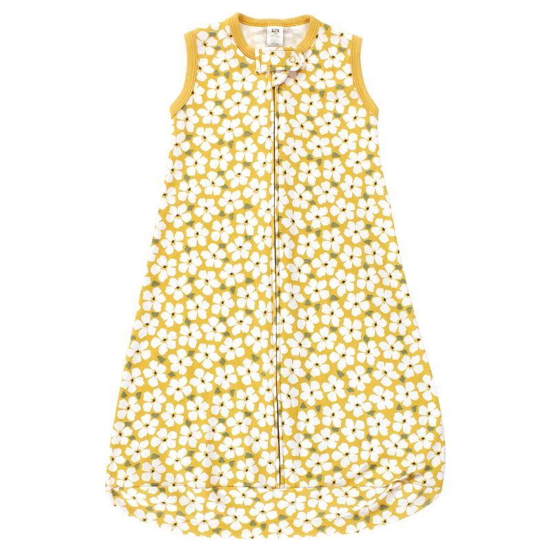 Hudson Baby Infant Girl Cotton Long-Sleeve Wearable Sleeping Bag, Sack, Blanket, Sage Floral Sleeveless, 3 of 5