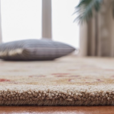 Handmade Ivory and Gold Wool Tufted Runner Rug 2'3" x 12'