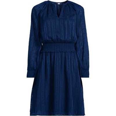 Lands' End Women's Chiffon Clip Dot Dress