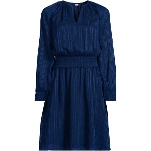 Lands' End Women's Chiffon Clip Dot Dress - 1 of 3