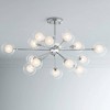 Possini Euro Design Modern Ceiling Light Semi Flush Mount Fixture Chrome 30 1/2" Wide 15-Light Sputnik Double Glass for Bedroom - 2 of 4