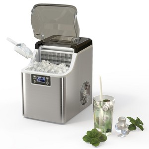 SUGIFT 44lb Compact Ice Maker, Stainless Steel Portable Countertop Ice Machine, 44 lbs Daily Production - 1 of 4