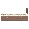 Gulches Modern Design Twin Size Platform Bed Frame with 2 Drawers for Walnut Color - 4 of 4