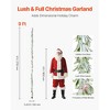 9-Foot Christmas Garland with LED Lights, Olive Leaves, Red Berries, and Flexible PE Design - 2 of 4