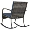 vidaXL Rocking Chair Anthracite PE Rattan, Powder-coated Steel, Polyester - 4 of 4