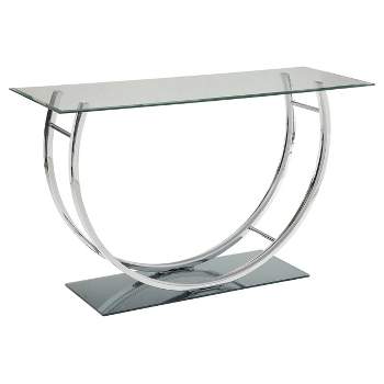 Danville Console Sofa Table with Glass Top Chrome - Coaster