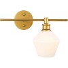 Elegant Lighting Gene 1 light Brass and Frosted white glass right Wall sconce - 3 of 4