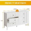 Heynemo Fluted 6 Drawer Dresser, Modern Closet Organizer Dressers, Double Chest of Drawers with Soft Close Drawers, Wood Storage Cabinet, White - 2 of 4