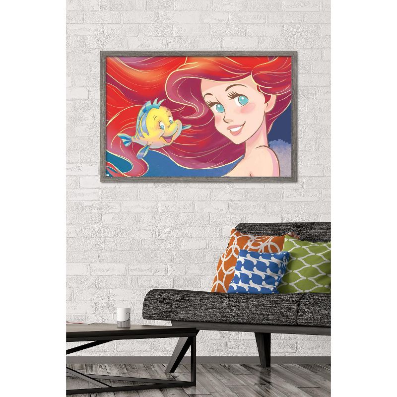 Trends International Disney The Little Mermaid - Ariel Close-Up Framed Wall Poster Prints, 2 of 7