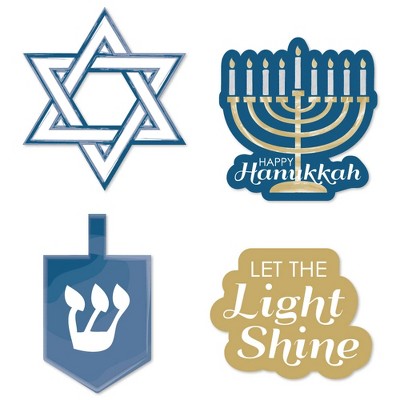 Big Dot of Happiness Happy Hanukkah - DIY Shaped Chanukah Cut-Outs - 24 Count