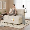 TIRAMISUBEST 4 in1 Cloud Velvet Sofa Bed 55.51 inch Velvet Pull-out Bed 3 Angle Adjustable USB Port Swivel Stand - 2 of 4