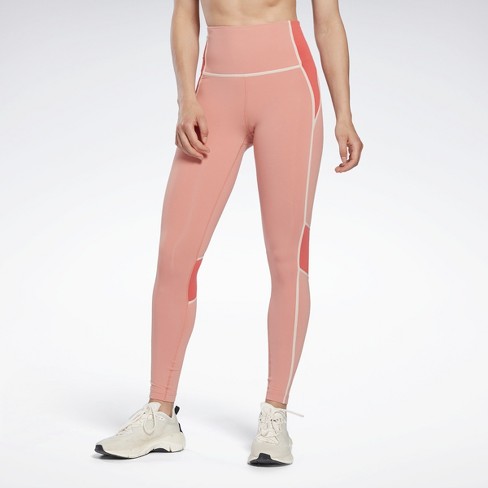 Reebok Lux High-waisted Colorblock Tights Womens Athletic Leggings X Small Canyon Coral Target