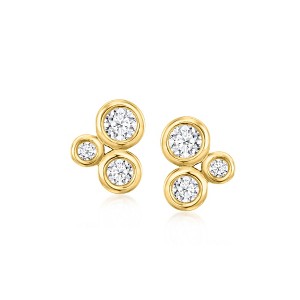 Ross-Simons 0.50 ct. t.w. Bezel-Set Lab-Grown Diamond Trio Earrings in 18kt Gold Over Sterling - 1 of 3