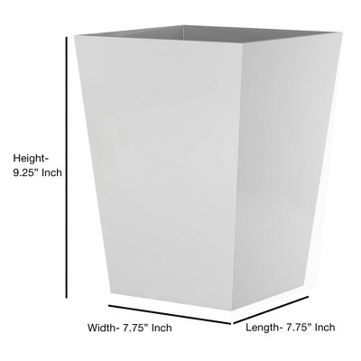 Radiant White Polished Plastic Square Waste Basket