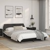 vidaXL Faux Leather Bed Frame with Headboard - Double Bed, Black/White, Plywood Slats - 3 of 4